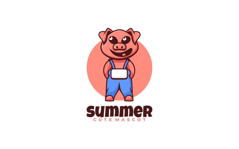 Pig Mascot Cartoon Logo Style Logo Template
