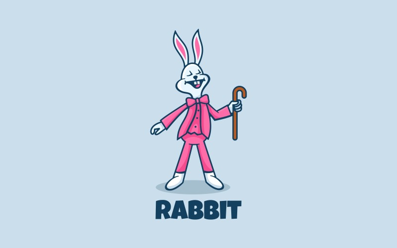 Rabbit Magician Cartoon Logo Logo Template
