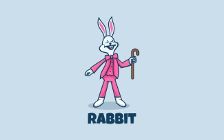 Rabbit Magician Cartoon Logo