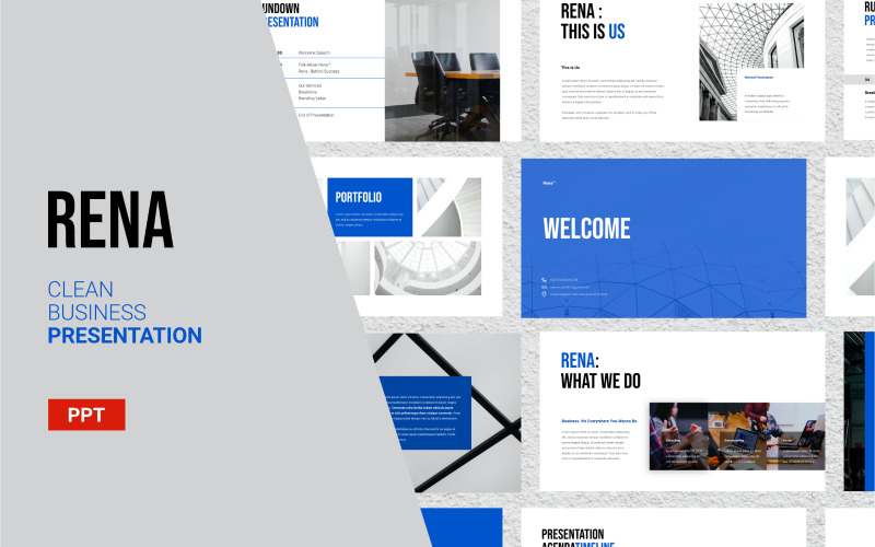 Rena - Clean Business Presentation - Powerpoint Template PowerPoint Template