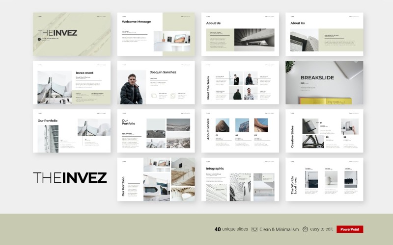 The Invez - Clean Business Presentation - Powerpoint Template PowerPoint Template