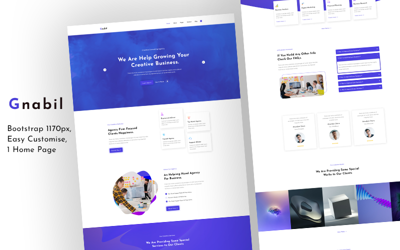 Gnabil- Business Agency One Page Total Responsive Modern Landing Page