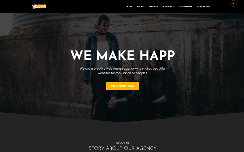 Neeva - OnePage Creative Agency Template Landing Page Template