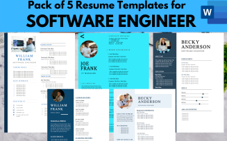Pack of 5 Software Engineer Resume Templates for MS Word CV RESUME FORMAT