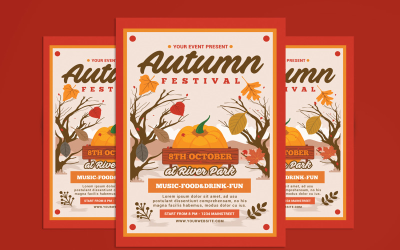 Autumn Festival Flyer Template Corporate Identity