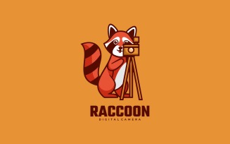 Raccoon Cartoon Logo Template