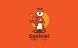 Squirrel Cartoon Logo Template