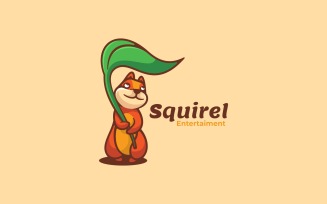 Squirrel Mascot Cartoon Logo Style