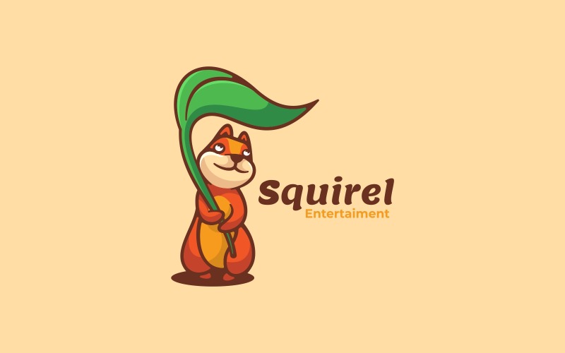 Squirrel Mascot Cartoon Logo Style Logo Template