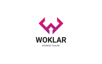 W Letter Woklar Logo Design Template