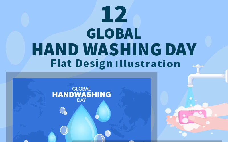 12 Washing Hands For Prevent Covid 19 Vector Illustration