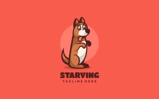 Starving Dog Mascot Cartoon Logo