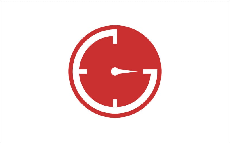 Simple Letter G timer vector template Logo Template