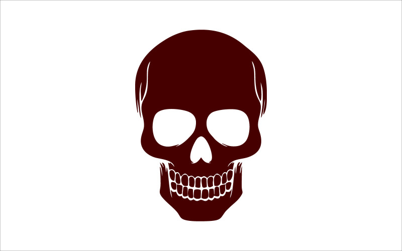 Simple red skull vector template Logo Template