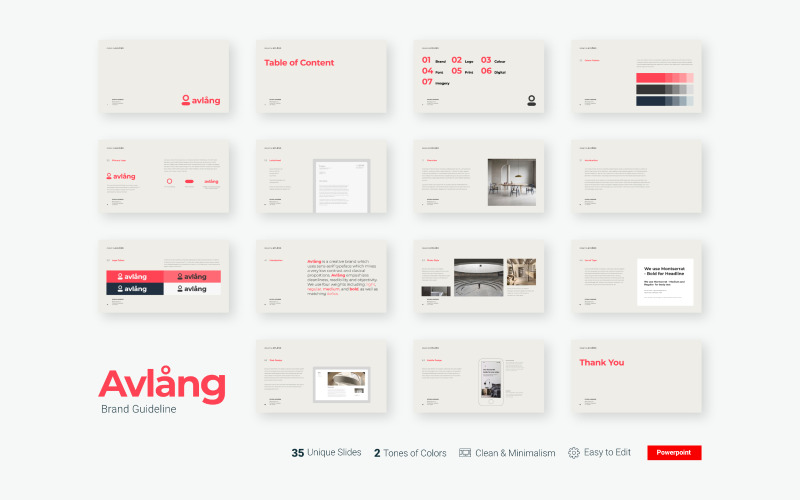 Avlang - Brand Guidelines Presentation - Powerpoint Template PowerPoint Template