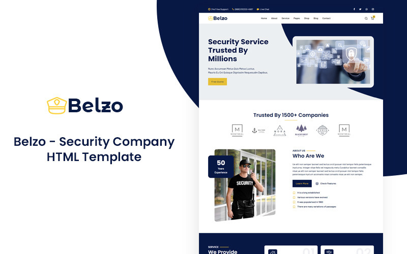 Belzo - Security Company HTML5 Responsive Template Website Template