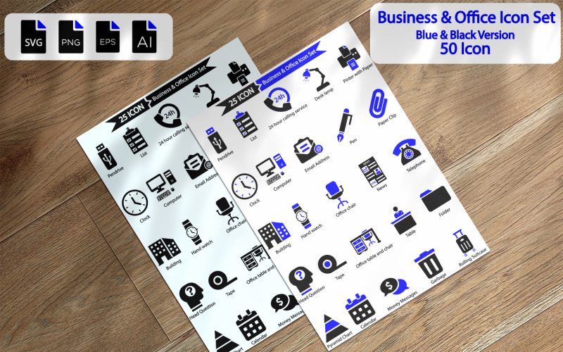 50 Business And Office Icon Set