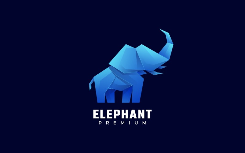Elephant Low Poly Logo Style Logo Template