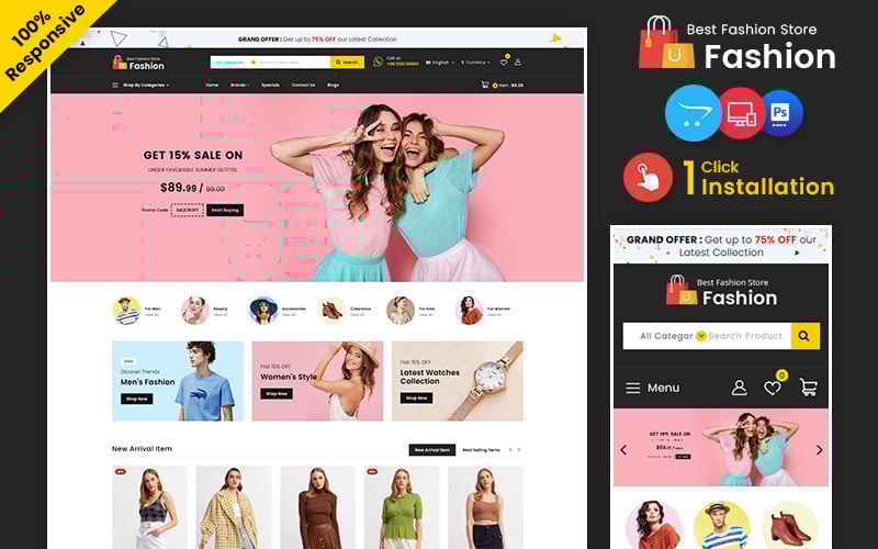Fashion – Fashion and Beauty Multipurpose Mega Opencart Theme OpenCart Template