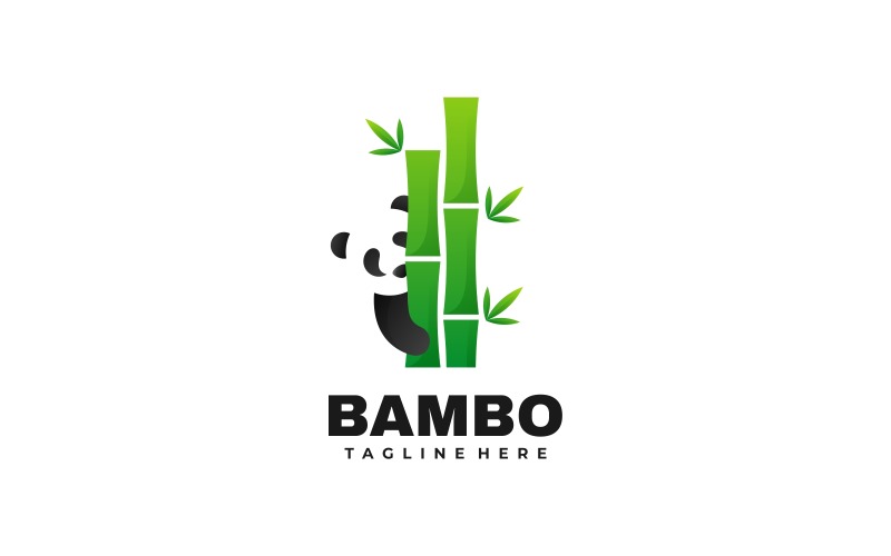 Panda Bamboo Gradient Logo Logo Template