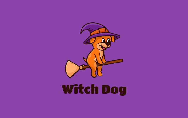 Witch Dog Cartoon Logo Style Logo Template
