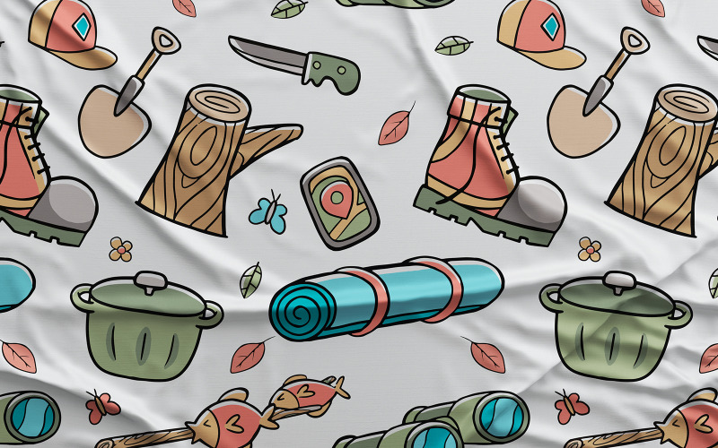 Camping #02 - Vector Seamless Pattern