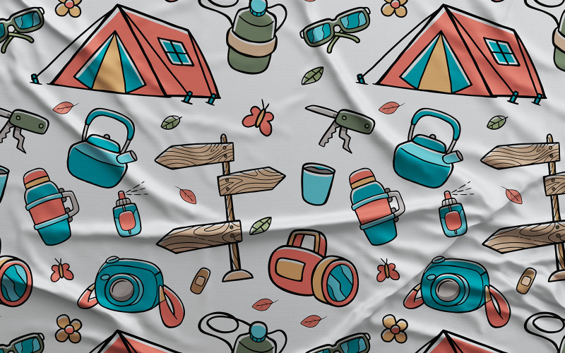 Camping #03 - Vector Seamless Pattern