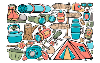 Camping - Doodle Vector #02