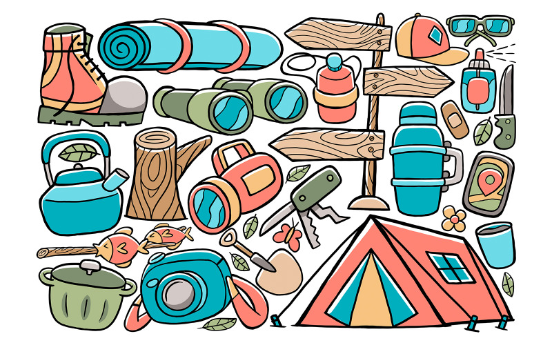 Camping - Doodle Vector #02 Vector Graphic