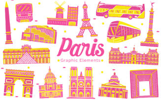 Paris Landmark - Graphic Elements Illustration
