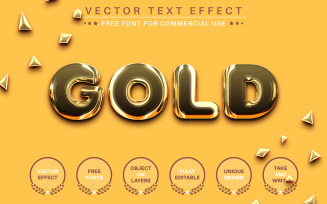Realitic Gold - Editable Text Effect, Font Style