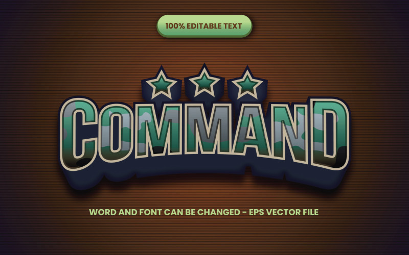 Command Army Editable Text Effect Illustration