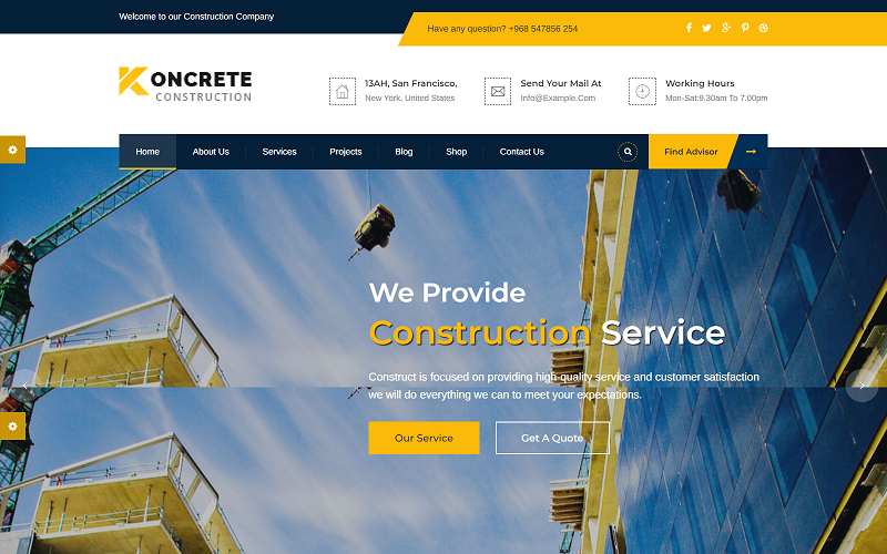 Constructo - Construction Building HTML Template Website Template