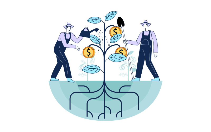 Growing financial illustration concept vector Illustration