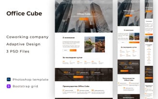 Office Cube - Coworking Company PSD Template