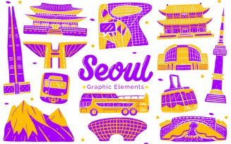 Seoul Landmark - Graphic Elements Illustration