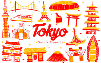 Tokyo Landmark - Graphic Elements Illustration