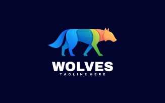 Wolves Colorful Logo Template
