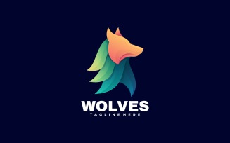 Wolves Gradient Colorful Logo
