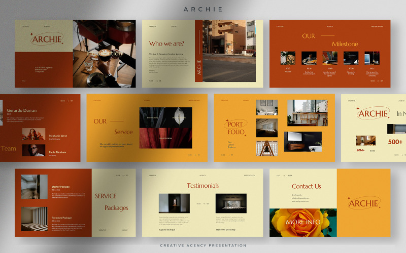 Archie - Warm Autumn Creative Agency Presentation PowerPoint Template