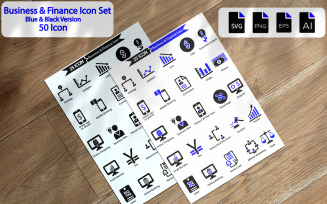 50 Business And Finance Icon Set