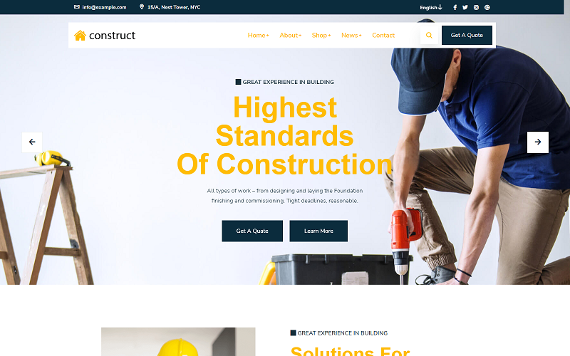 Construct Construction HTML Template Website Template