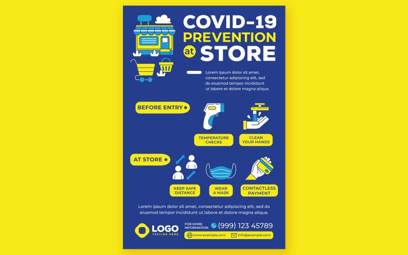 Covid-19 Poster #07 Print Template Vector Graphic