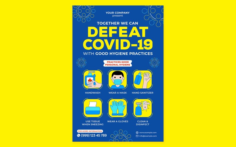 Covid-19 Poster #09 Print Template Vector Graphic