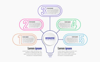 Infographic Design Concept For Idea Light Bulb Graphs Charts Diagrams Business With 5 Options