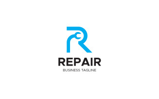 R Letter Repair Shop Logo Design Template