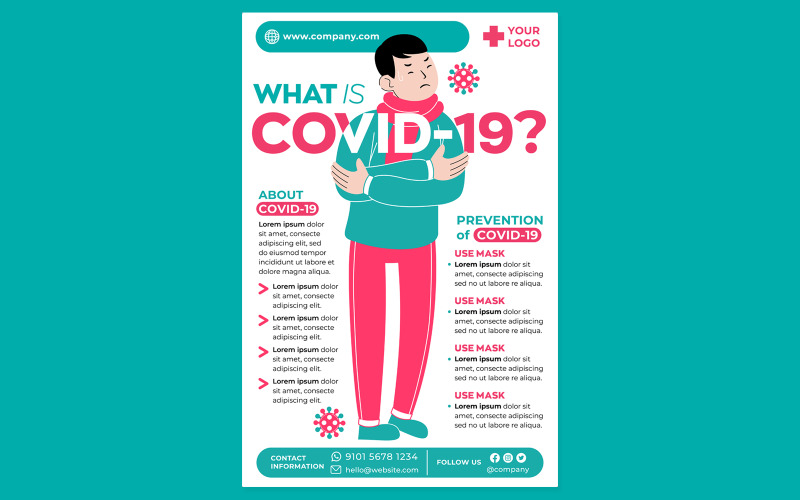 Covid-19 Poster #01 Print Template Vector Graphic
