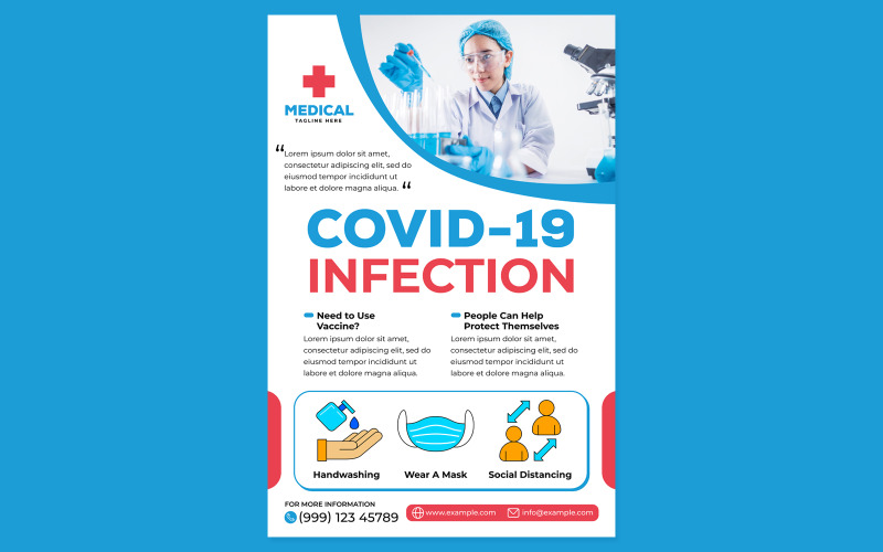 Covid-19 Poster #03 Print Template Vector Graphic