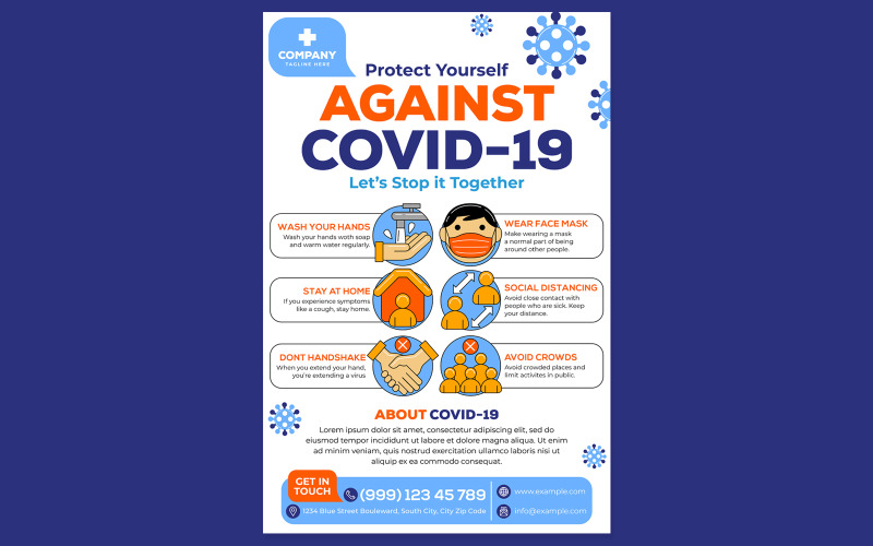 Covid-19 Poster #04 Print Template Vector Graphic