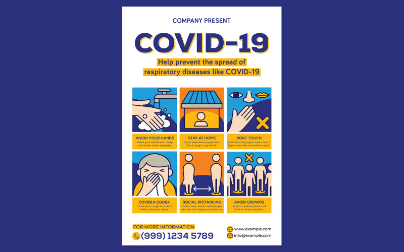 Covid-19 Poster #05 Print Template Vector Graphic